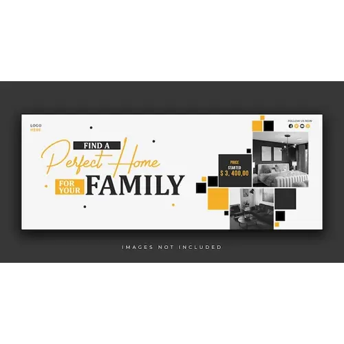 Real estate modern home sale facebook or social media cover template
