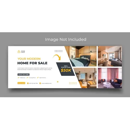Real estate modern home sale facebook timeline cover template