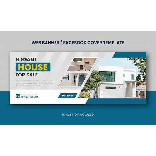 Real estate modern house property selling web banner or facebook cover