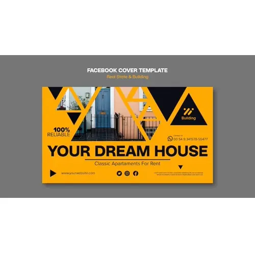 Real estate project facebook cover template