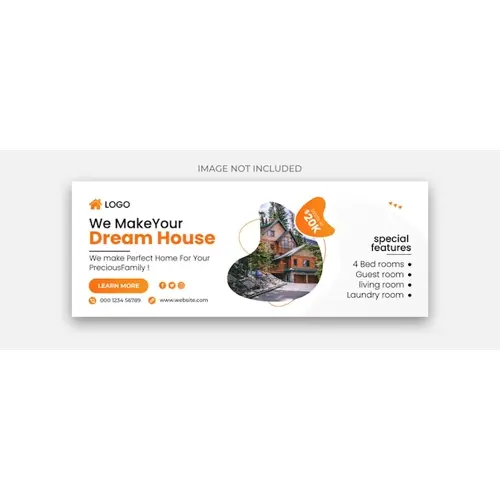 Real estate social media facebook cover banner template