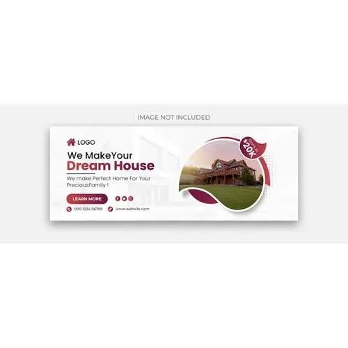 Real estate social media facebook cover banner template