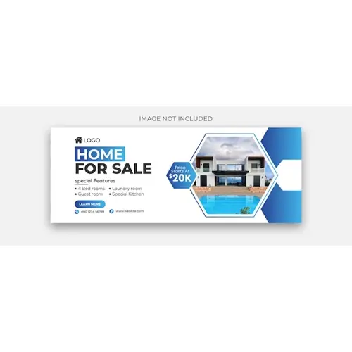 Real estate social media facebook cover banner template