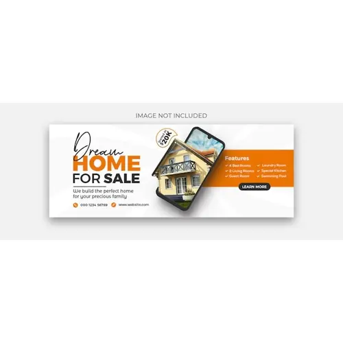 Real estate social media facebook cover banner template