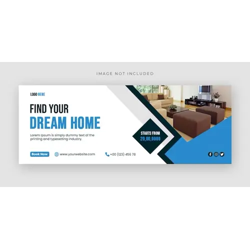 Real estate social media facebook cover template