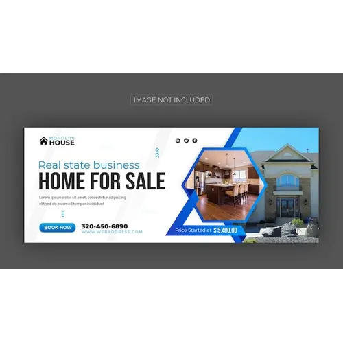 Real estate social media facebook cover template