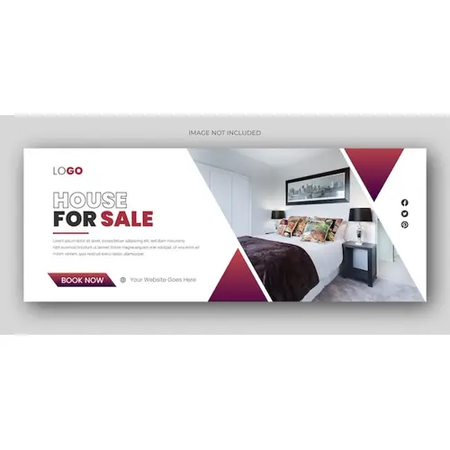 Real estate web banner and social media facebook cover template
