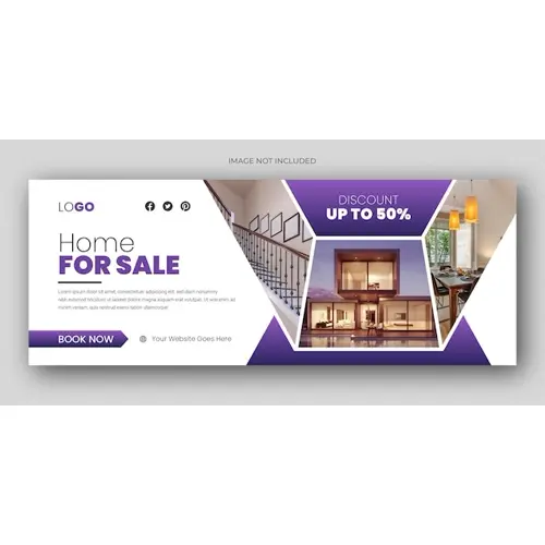 Real estate web banner and social media facebook cover template