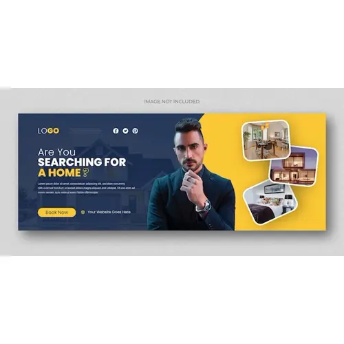 Real estate web banner and social media facebook cover template