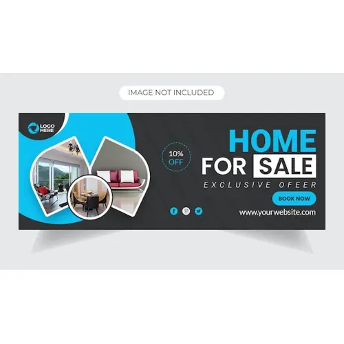 Real estate web banner and social media facebook cover template