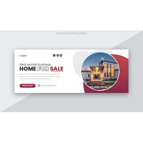 Real estate web banner and social media facebook cover template