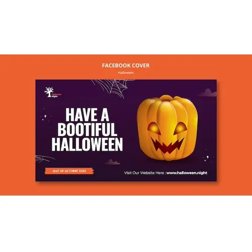 Realistic halloween celebration facebook cover