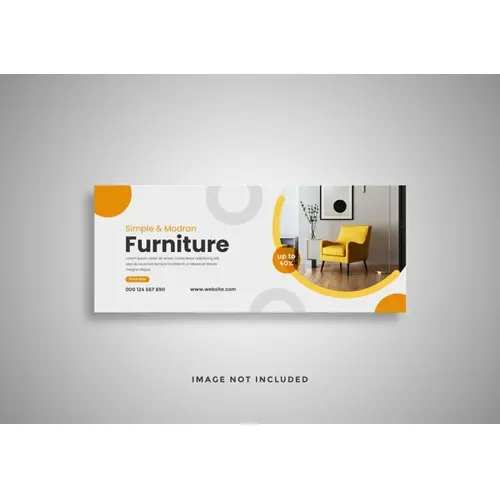 Realistic modern furniture facebook cover template design
