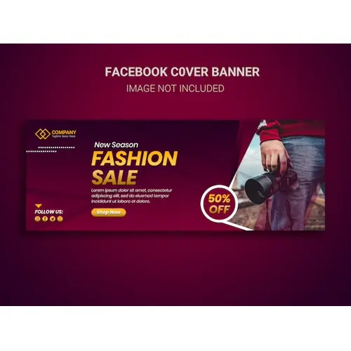 Red dynamic elegant Facebook cover fashion sale design