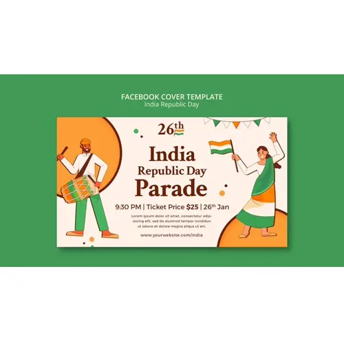 Republic day  celebration facebook cover