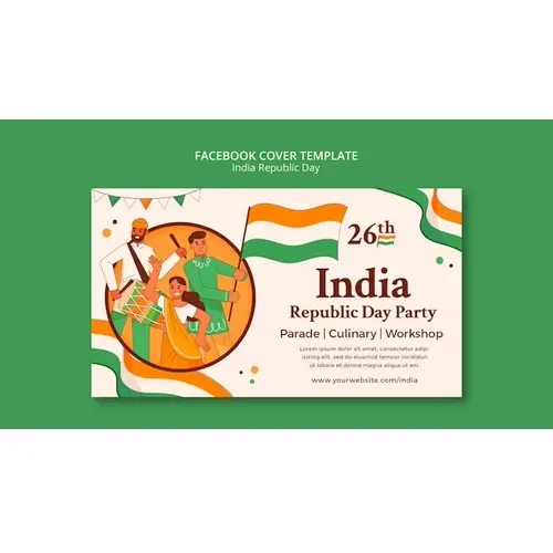 Republic day  celebration facebook cover