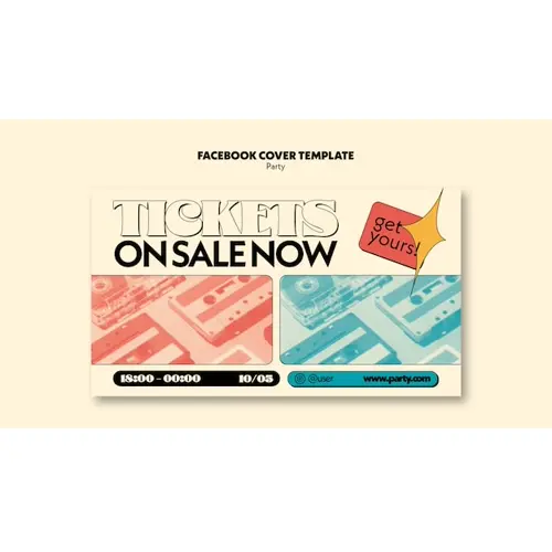 Retro party facebook cover template
