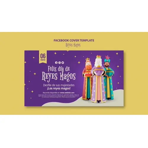 Reyes magos celebration facebook cover