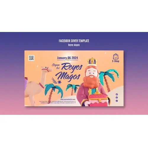 Reyes magos celebration facebook cover