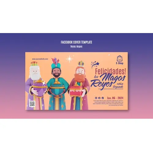 Reyes magos celebration facebook cover