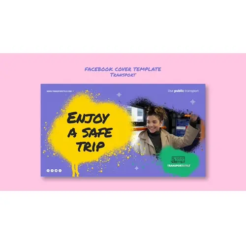 Safe transport facebook cover template