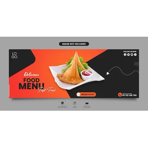 Samosa hot banner design template Facebook cover design