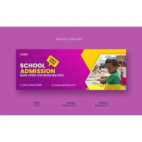 School admission facebook cover and education banner design