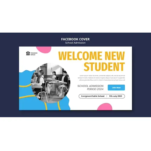 School admission facebook cover template