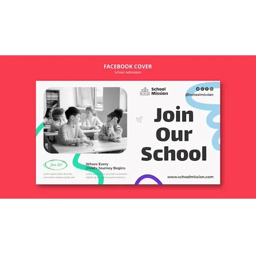 School admission facebook cover template