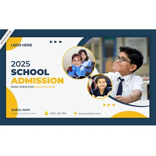School Education Admission Facebook Cover poster and banner Template design