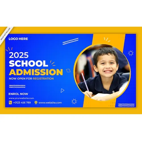 School Education Admission Facebook Cover poster and banner Template design