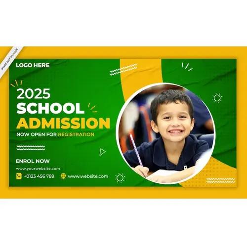 School Education Admission Facebook Cover poster and banner Template design