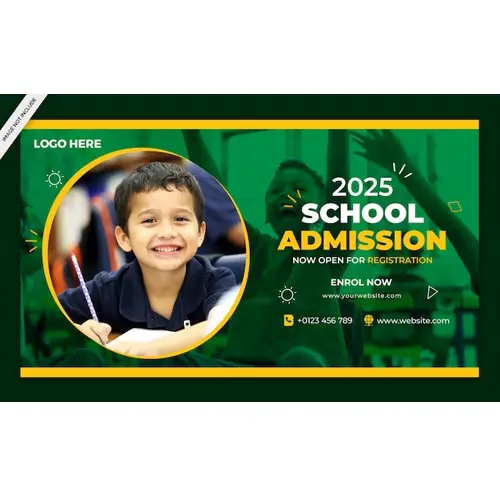 School Education Admission Facebook Cover poster and banner Template design