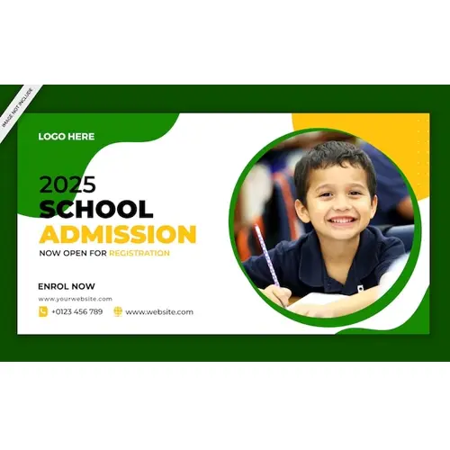 School Education Admission Facebook Cover poster and banner Template design