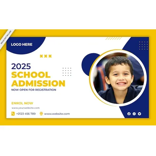 School Education Admission Facebook Cover poster and banner Template design