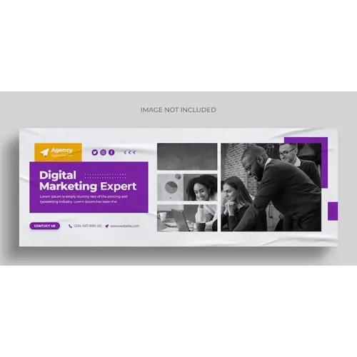 Simple horizontal banner template or Facebook cover for online class program