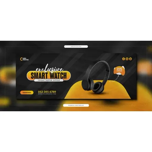 Smart watch product sale facebook cover design