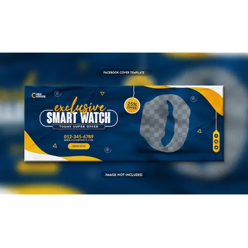 Smart watch product sale facebook cover and web banner template