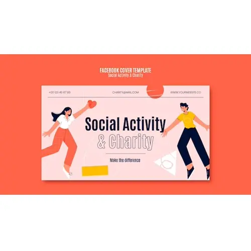 Social activity and charity  facebook cover