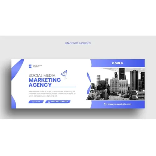 Social media marketing agency facebook cover banner template