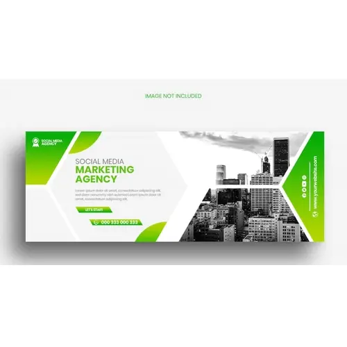 Social media marketing agency facebook cover banner template
