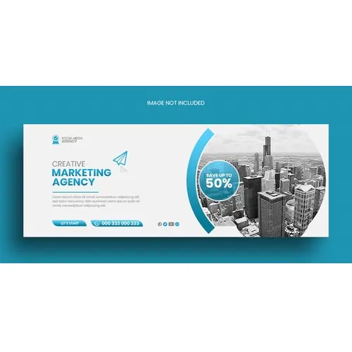 Social media marketing agency facebook cover banner template