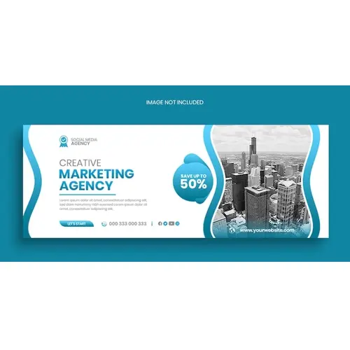 Social media marketing agency facebook cover banner template