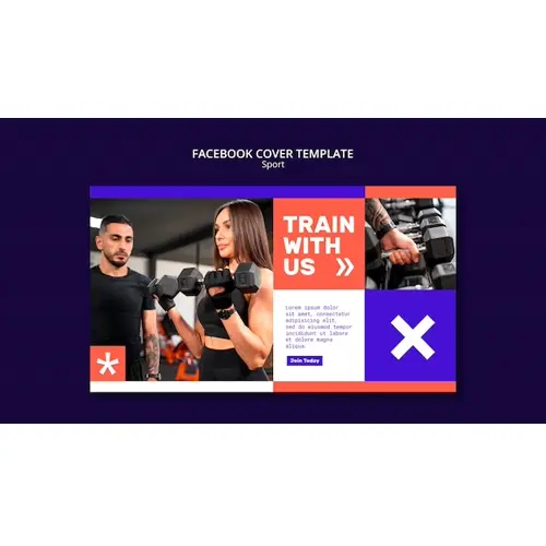 Sport concept facebook cover template