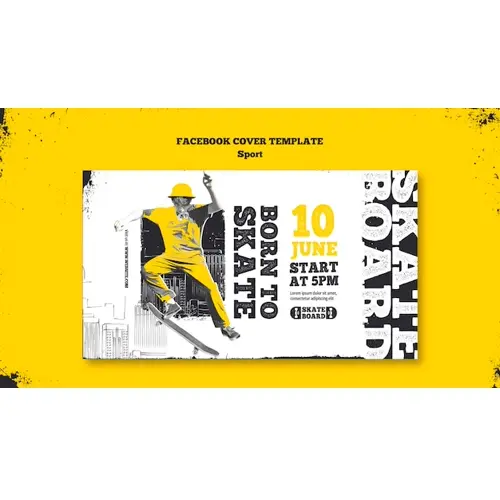 Sport concept facebook cover template