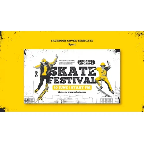 Sport concept facebook cover template