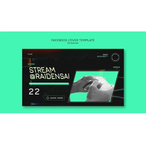 Streaming concept facebook cover template