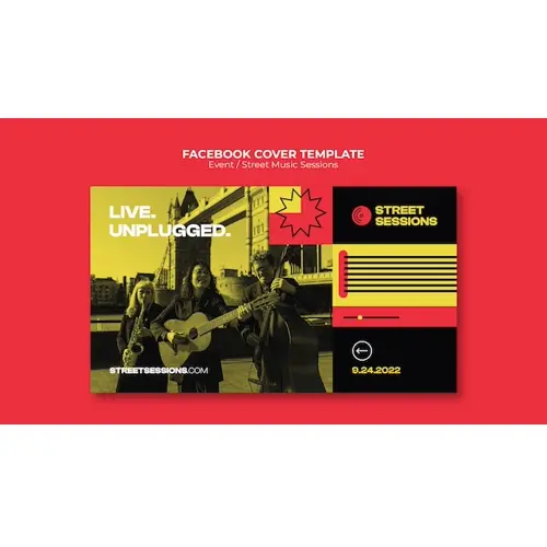 Street music sessions facebook cover template