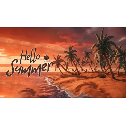 Summer day facebook cover template with summer elements and realistic beach background