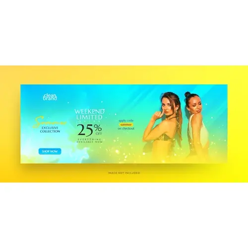 Summer fashion promotion for a weekend limited sale facebook cover or web banner design